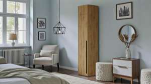 Распашной шкаф Лорена с антресолью Дуб Золотистый U1148 50*40*230 см, Желтый   Фиеста