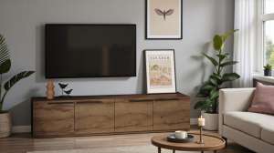 ТВ-тумба Лорена Пакс-1 Дуб Табачный U1147 220*43*37 см, Коричневый   Фиеста