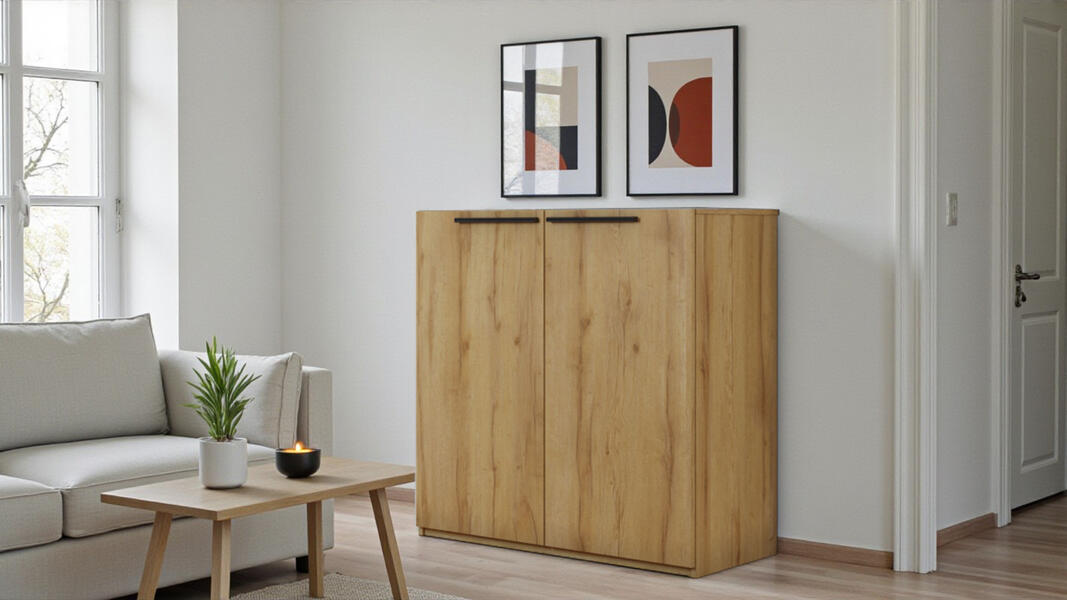 Тумба Лорена Пакс-1 Дуб Золотистый U1148 110*44*90 см, Желтый   Фиеста