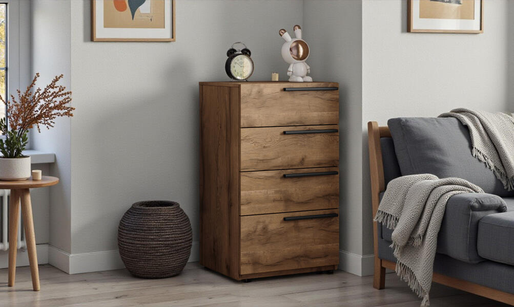 Комод Лорена Пакс-2 Дуб Табачный U1147 55*44*90 см, Коричневый   Фиеста