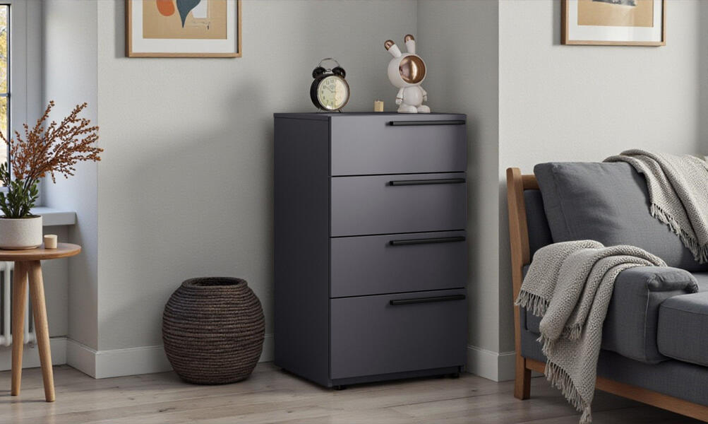 Комод Лорена Пакс-2 Серый Графит 162 PE 55*44*90 см, Серый   Фиеста