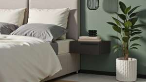 Прикроватная подвесная тумба Лорена Пакс-2 Черный 0190 PE 55*42*20 см, Черный   Фиеста