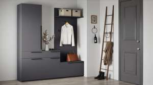Прихожая Лорена Пакс-2 Серый Графит 162 PE 200*40*200 см, Серый   Фиеста