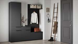 Прихожая Лорена Пакс-2 Черный 0190 PE 200*40*200 см, Черный   Фиеста