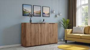 Тумба Лорена Пакс-2 Дуб Табачный U1147 165*44*90 см, Коричневый   Фиеста