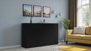Тумба Лорена Пакс-2 Черный 0190 PE 165*44*90 см, Черный   Фиеста