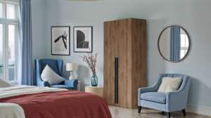 Распашной двухсекционный шкаф Лорена Пакс-2 Дуб Табачный U1147 80*40*200 см, Коричневый   Фиеста