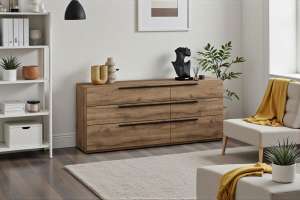 Комод Лорена Пакс-3 Дуб Табачный U1147 160*44*70 см, Коричневый   Фиеста