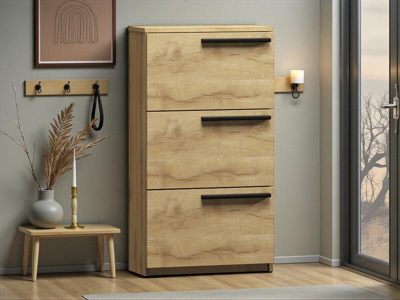 Обувница Лорена Пакс-3 Дуб Золотистый U1148 65*30*115 см, Желтый   Фиеста