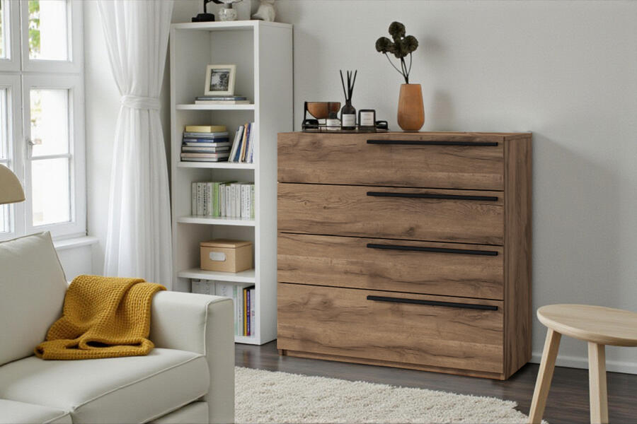 Комод Лорена Пакс-4 Дуб Табачный U1147 92*44*90 см, Коричневый   Фиеста