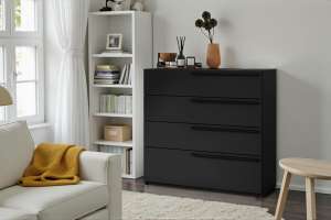 Комод Лорена Пакс-4 Черный 0190 PE 92*44*90 см, Черный   Фиеста
