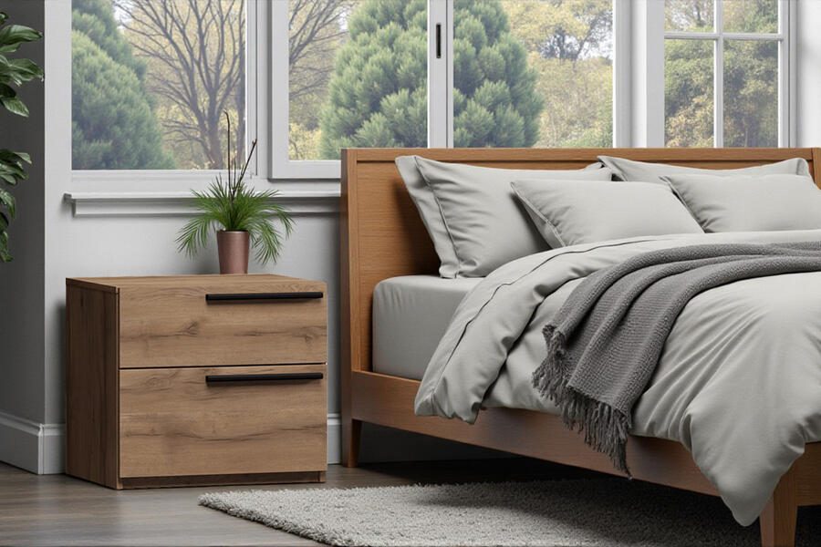 Прикроватная тумба Лорена Пакс-4 Дуб Табачный U1147 55*44*50 см, Коричневый   Фиеста