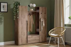Прихожая Лорена Пакс-4 Дуб Табачный U1147 185*40*220 см, Коричневый   Фиеста