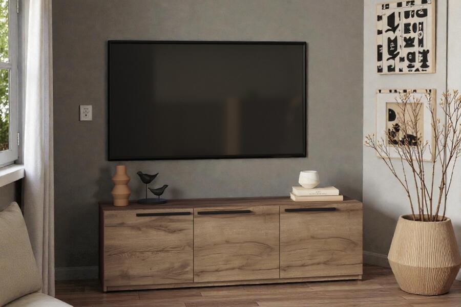 ТВ-тумба Лорена Пакс-4 Дуб Табачный U1147 165*44*45 см, Коричневый   Фиеста