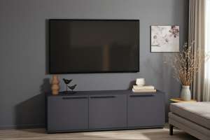 ТВ-тумба Лорена Пакс-4 Серый Графит 162 PE 165*44*45 см, Серый   Фиеста