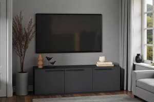 ТВ-тумба Лорена Пакс-4 Черный 0190 PE 165*44*45 см, Черный   Фиеста