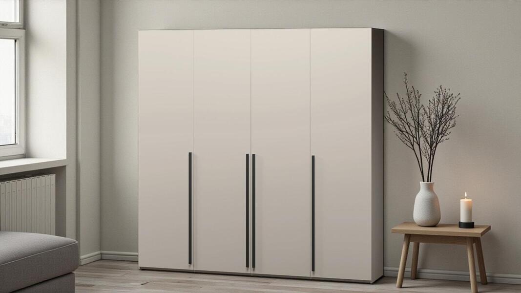 Распашной четырехсекционный шкаф Лорена Пакс-4 Кашемир 5981 BS 160*40*200 см, Бежевый   Фиеста