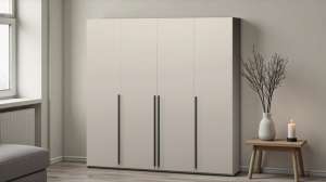 Распашной четырехсекционный шкаф Лорена Пакс-4 Кашемир 5981 BS 160*40*200 см, Бежевый   Фиеста