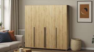 Распашной четырехсекционный шкаф Лорена Пакс-4 Дуб Золотистый U1148 160*40*200 см, Желтый   Фиеста