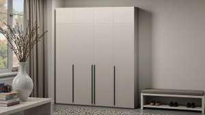 Распашной четырехсекционный шкаф Лорена Пакс-4 с антресолью Кашемир 5981 BS 160*40*230 см, Бежевый   Фиеста