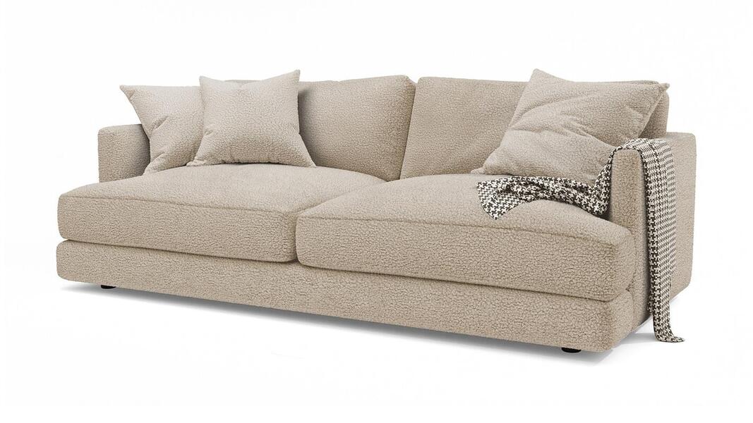 Диван Ибица Camel 03 215*116*93 см, Желтый Букле Еврокнижка Фиеста