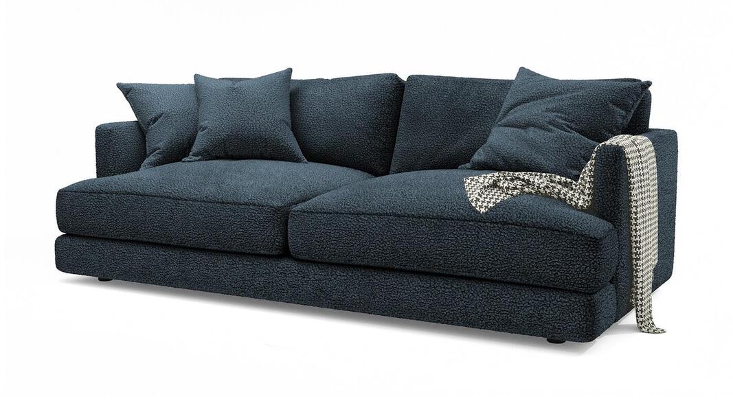 Диван Ибица Camel 08 215*116*93 см, Синий Букле Еврокнижка Фиеста