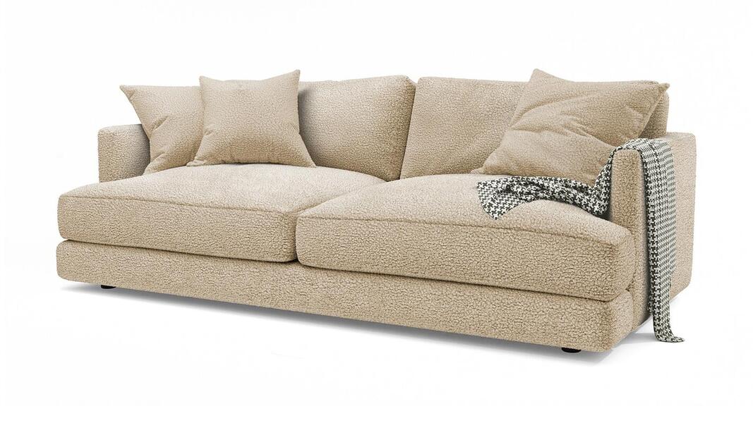 Диван Ибица Camel 13 215*116*93 см, Бежевый Букле Еврокнижка Фиеста