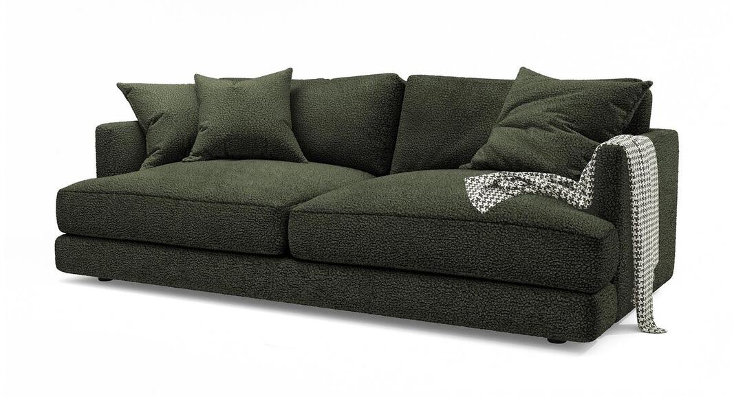 Диван Ибица Camel 30 215*116*93 см, Зеленый Букле Еврокнижка Фиеста