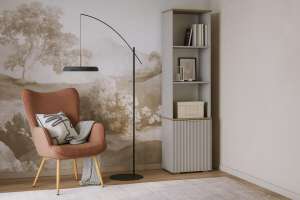 Стеллаж Салерно 1 (МДФ) SF-022 Сантьяго Кашемир 5981 BS 49*36*190 см, Бежевый   Фиеста