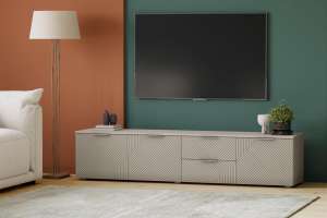 ТВ-тумба Салерно NEW 1 (МДФ) SF-022 Сантьяго Кашемир 5981 BS 197*42*43 см, Бежевый   Фиеста