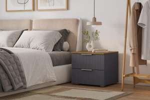Прикроватная тумба Салерно 2 (МДФ) SF-019 Графит Серый графит 0162 РЕ 50*42*44 см, Серый   Фиеста