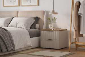 Прикроватная тумба Салерно 2 (МДФ) SF-022 Сантьяго Кашемир 5981 BS 50*42*44 см, Бежевый   Фиеста
