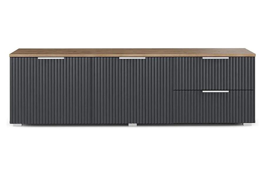 ТВ-тумба Салерно-2 (МДФ) SF-019 Графит Серый графит 0162 РЕ 148*42*44 см,    Фиеста