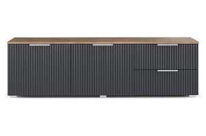 ТВ-тумба Салерно-2 (МДФ) SF-019 Графит Серый графит 0162 РЕ 148*42*44 см,    Фиеста