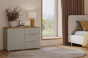 Комод Салерно 3 (МДФ) SF-022 Сантьяго Кашемир 5981 BS 98*46*64 см, Бежевый   Фиеста