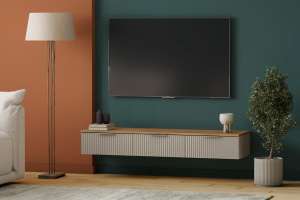 ТВ-тумба Салерно 3 (МДФ) SF-022 Сантьяго Кашемир 5981 BS 148*42*22 см, Бежевый   Фиеста