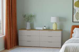 Комод Салерно 6 (МДФ) SF-022 Сантьяго Кашемир 5981 BS 182*42*72 см, Бежевый   Фиеста