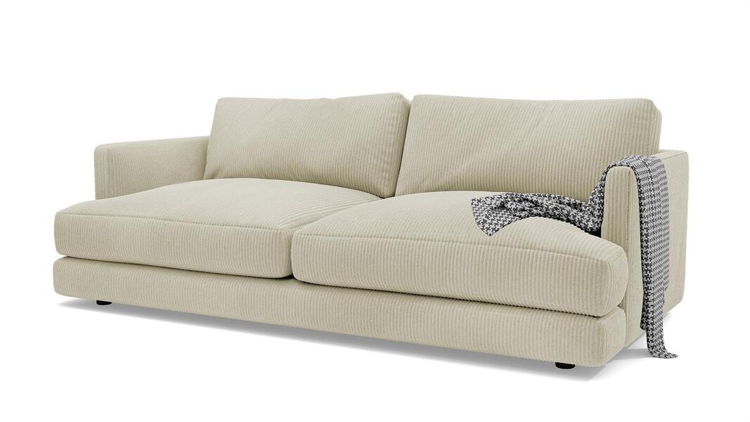 Диван Ибица Cilium Bone 215*116*93 см, Бежевый Вельвет Еврокнижка Фиеста