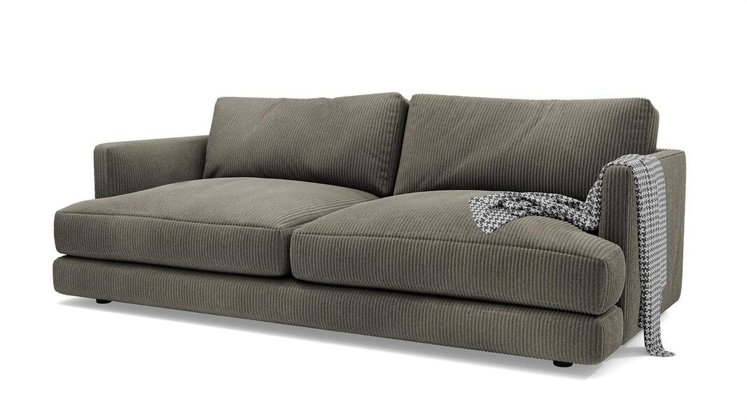 Диван Ибица Cilium Brown 215*116*93 см, Серый Вельвет Еврокнижка Фиеста