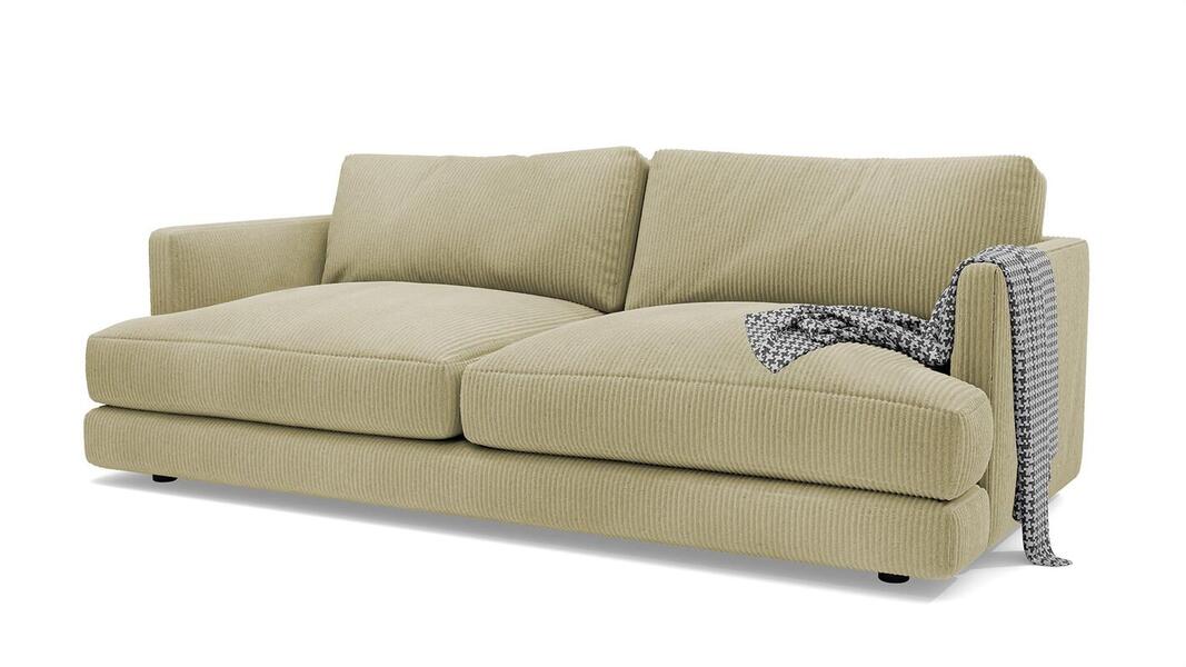 Диван Ибица Cilium Cream 215*116*93 см, Бежевый Вельвет Еврокнижка Фиеста