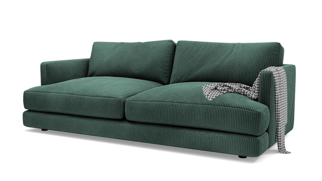 Диван Ибица Cilium Forest 215*116*93 см, Зеленый Вельвет Еврокнижка Фиеста