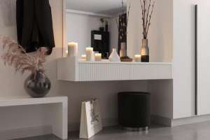 Подвесная тумба Салерно 2.1 (МДФ) SF-027 Лотос Белый Снег 8685 BS 120*35*22 см, Белый   Фиеста