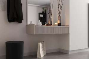 Подвесная тумба Салерно 2.2 (МДФ) SF-022 Сантьяго Кашемир 5981 BS 100*35*22 см, Бежевый   Фиеста