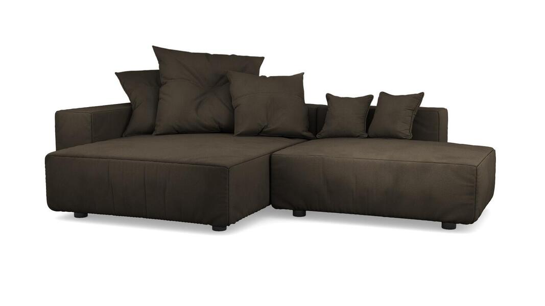 Диван с оттоманкой Санторини Velutto 24 271*169*62 см, Коричневый Велютто Еврокнижка Фиеста