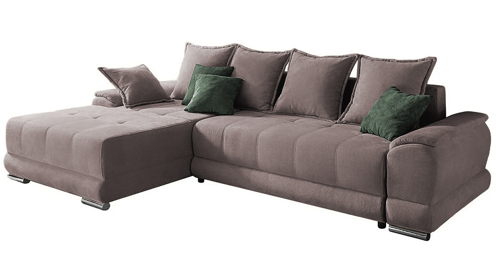 Диван с оттоманкой Нордик Velutto 37 285*190*87 см, Розовый Велютто Еврокнижка Фиеста