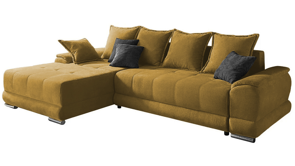 Диван с оттоманкой Нордик Velutto 56 285*190*87 см, Желтый Велютто Еврокнижка Фиеста