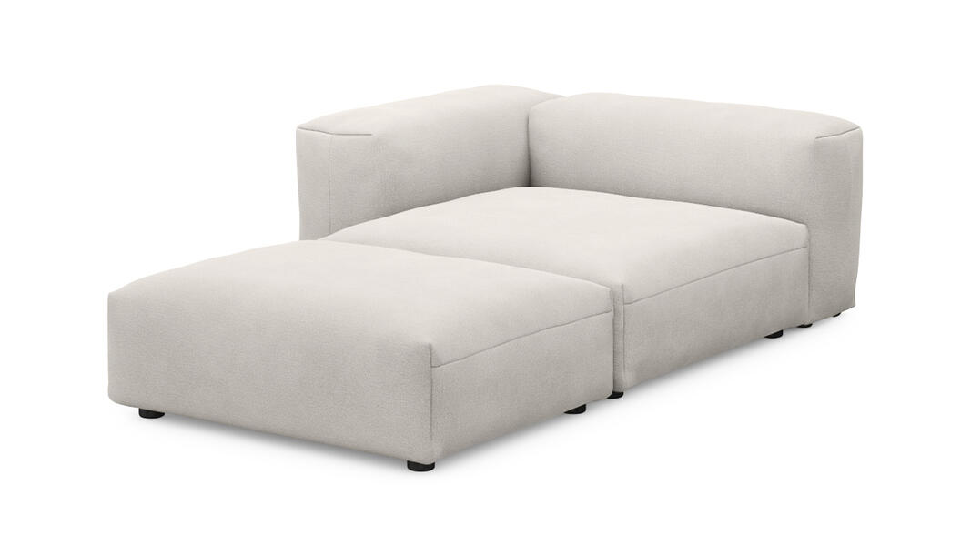 Оттоманка Фиджи Vivaldi 01 137*221*62 см, Белый Велюр Нераскладной Фиеста