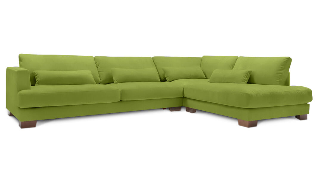 Угловой диван Марсель (большой) Vivaldi 32 309*210*90 см, Зеленый Велюр Еврокнижка Фиеста