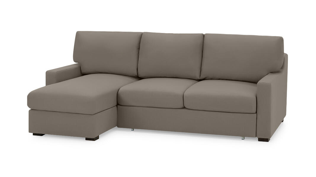 Диван с оттоманкой Непал Vivaldi 05 221*153*90 см, Коричневый Велюр Еврокнижка Фиеста