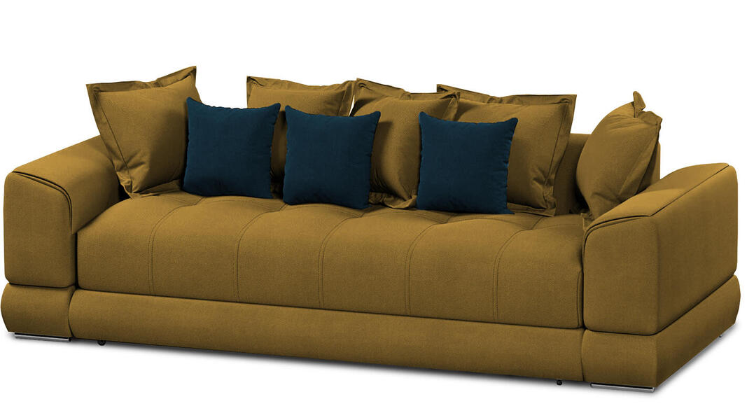 Диван Нордик Velutto 56 260*105*87 см, Желтый Велютто Еврокнижка Фиеста